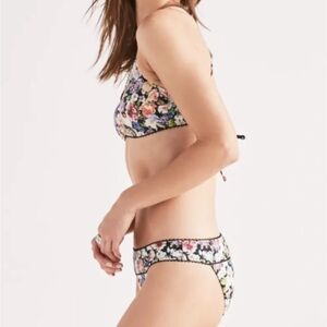 🆕 Lucky Brand “Late Bloomer” Floral Bikini Set NWT | Lace Up Front | Small